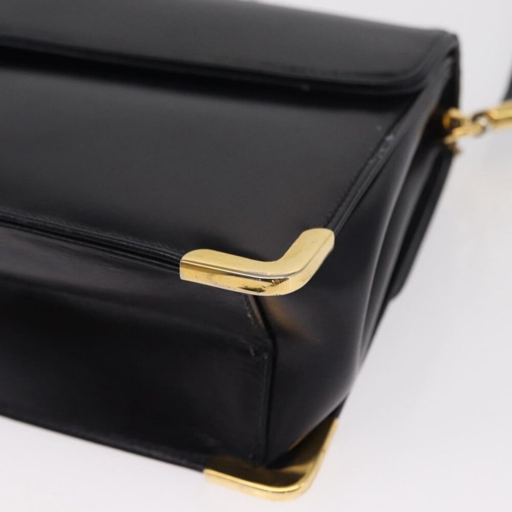 Authentic Christian Dior Shoulder Bag Leather Navy Gold - Picture 8 of 16